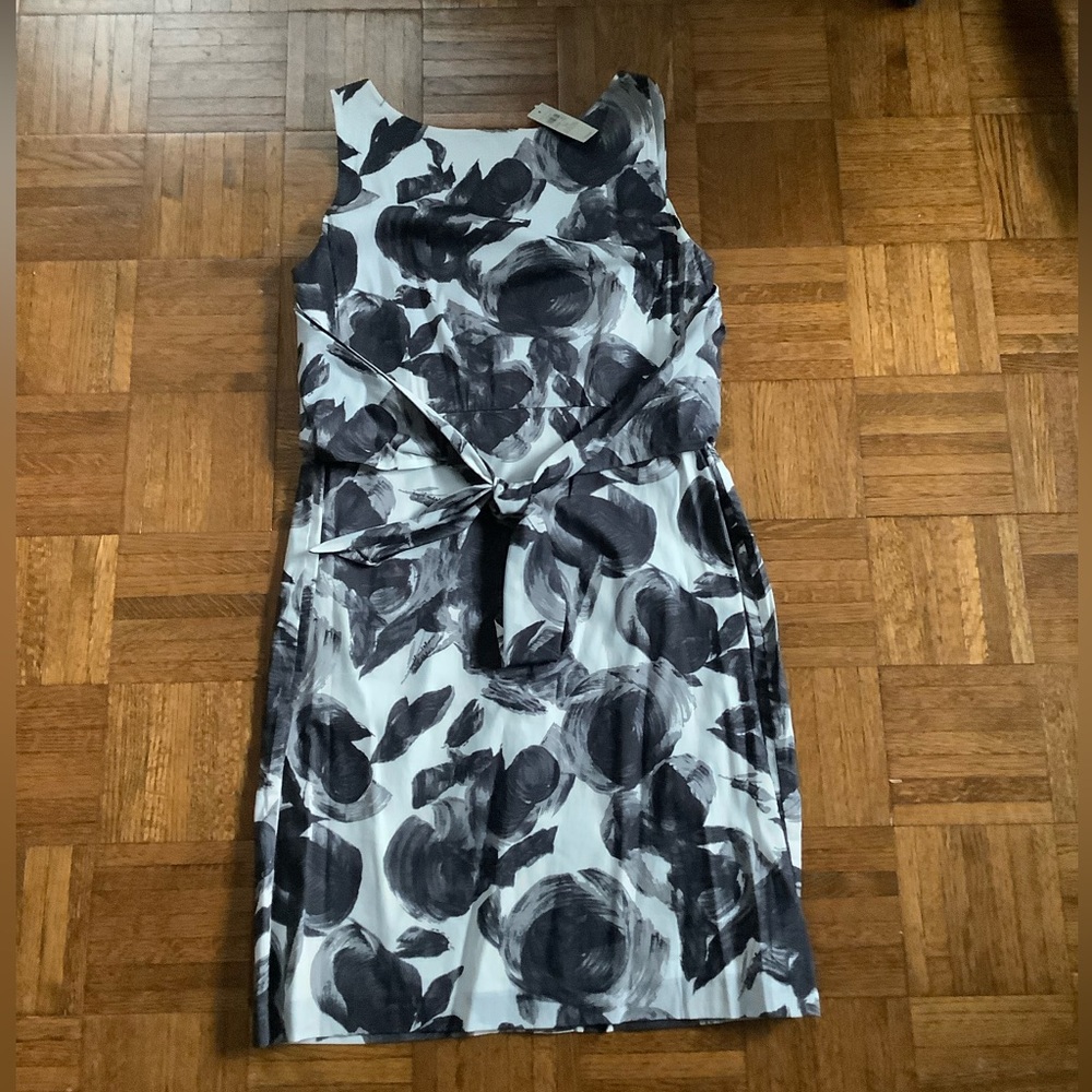Black and white shift dress